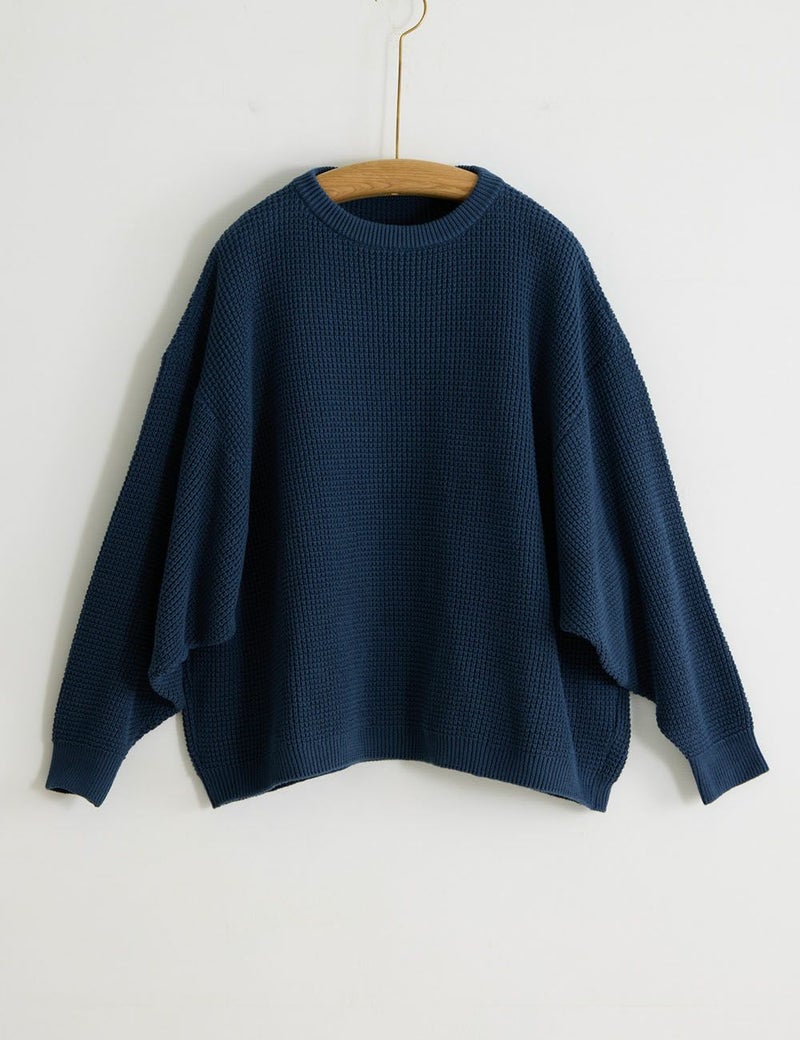 綿起毛ワッフルプルオーバー蟒草（うわばみそう）