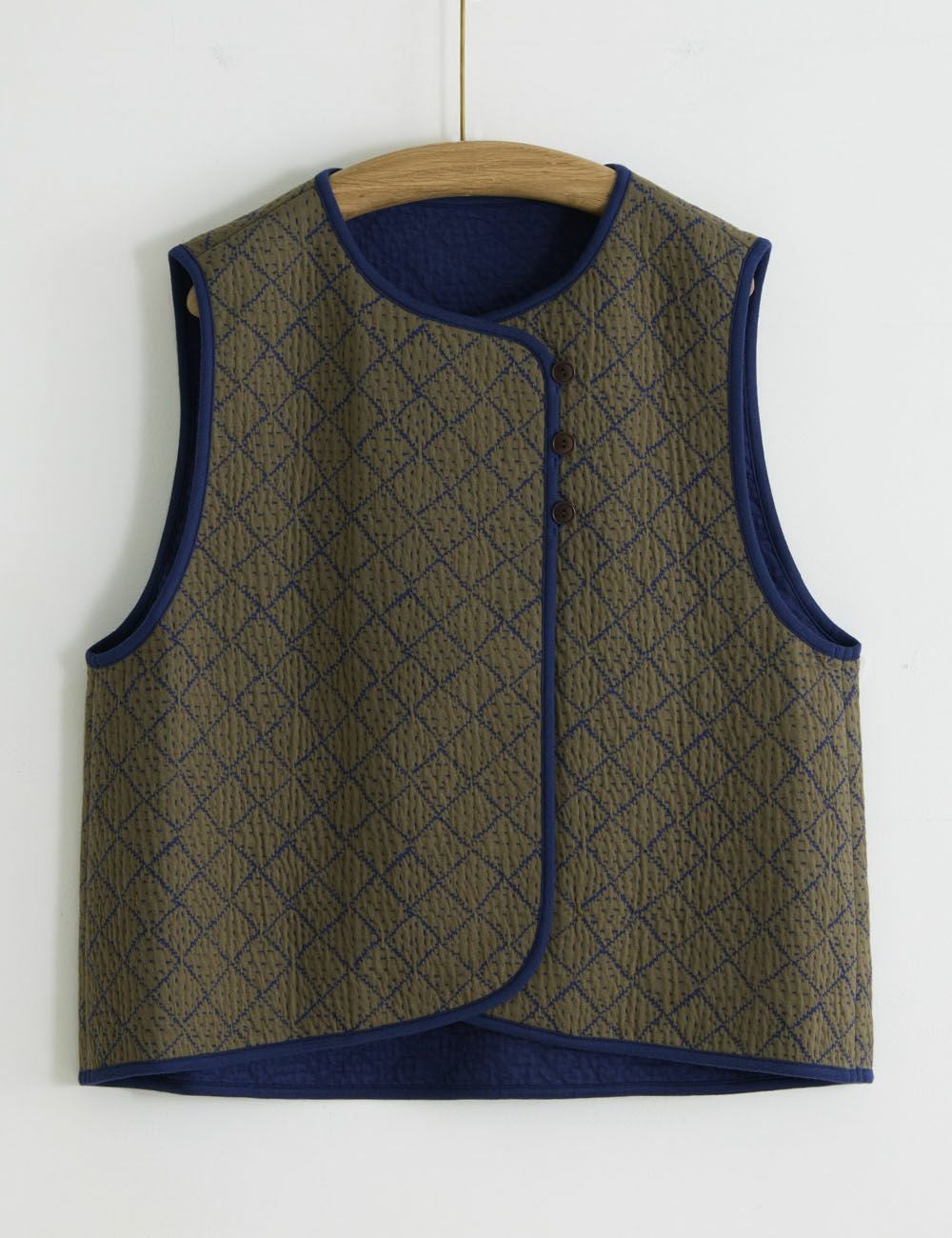 こぎん刺子キルトジャガードベスト小町竹（こまちだけ） | 石見銀山 群