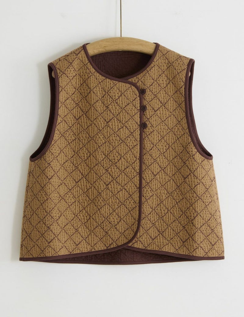 こぎん刺子キルトジャガードベスト小町竹（こまちだけ）
