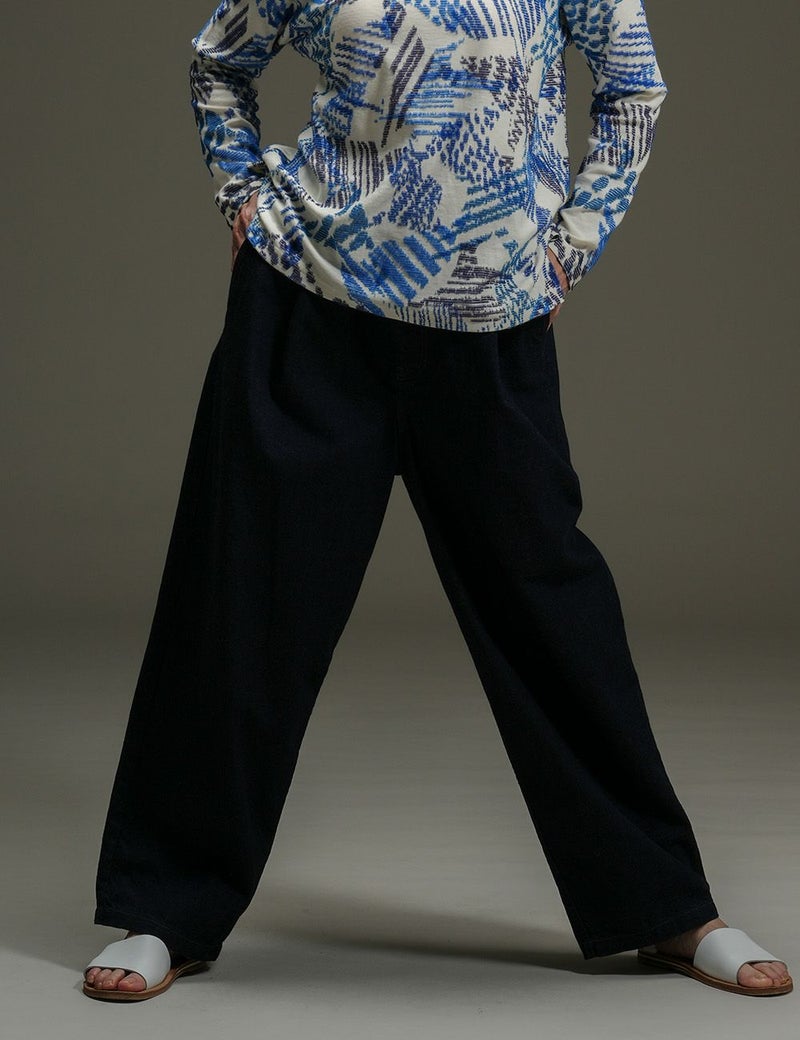 循環糸デニム／循環糸ツイルパンツ竹似草（たけにくさ）