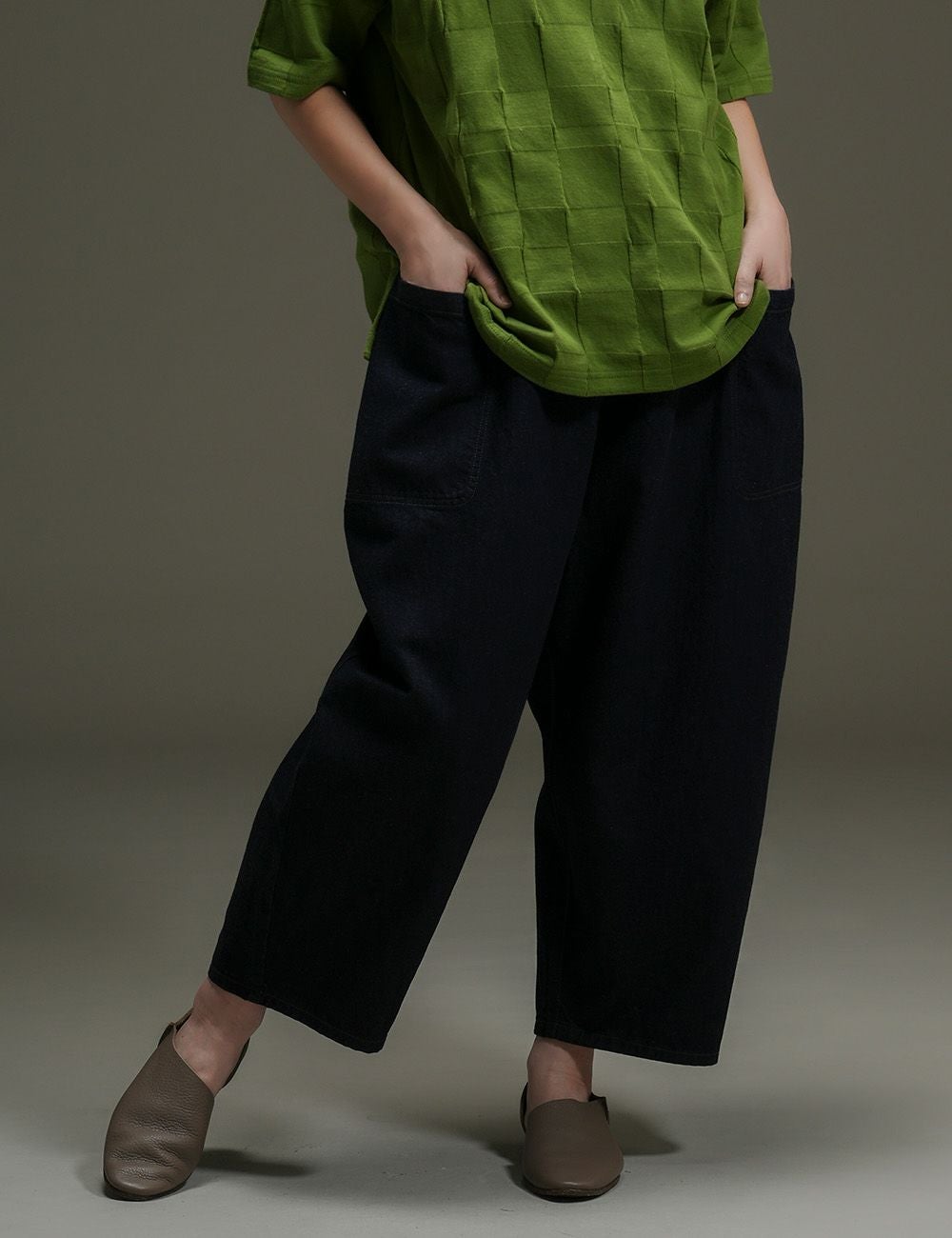 循環糸デニム／循環糸ツイルパンツ山芹（やませり）