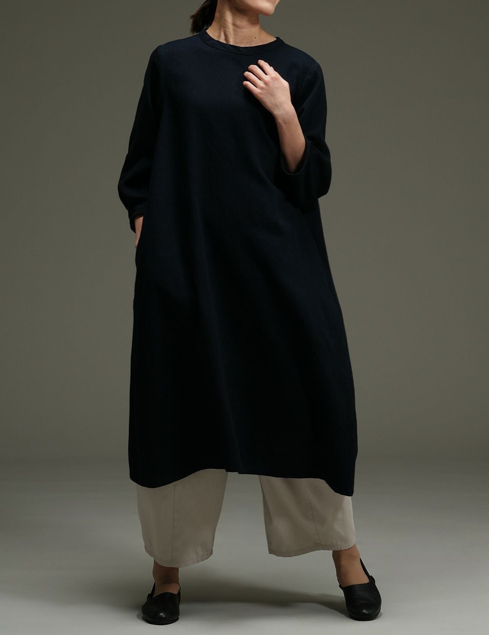 やわらかデニムワンピース姫芭蕉（ひめばしょう）