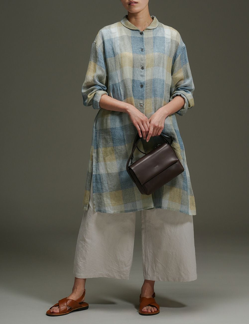 綿麻スペック染マス柄ブラウス未容柳（びようやなぎ） | 石見銀山 群言