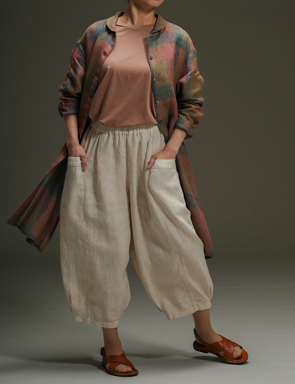 リネンパンツ蕗（ふき）