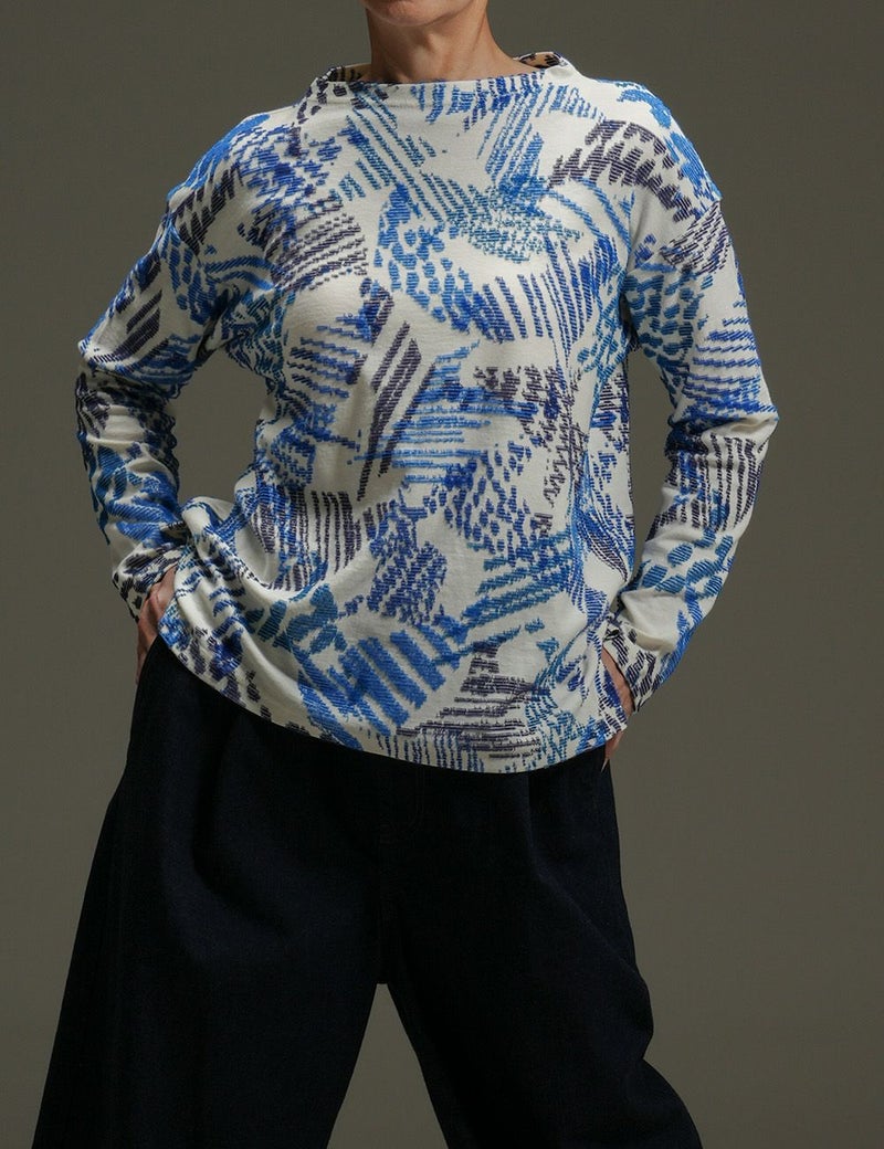 大瑠璃パイルジャガードプルオーバー高菜（たかな）