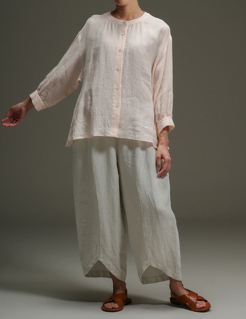 リネンボイルパレットギャザーブラウス