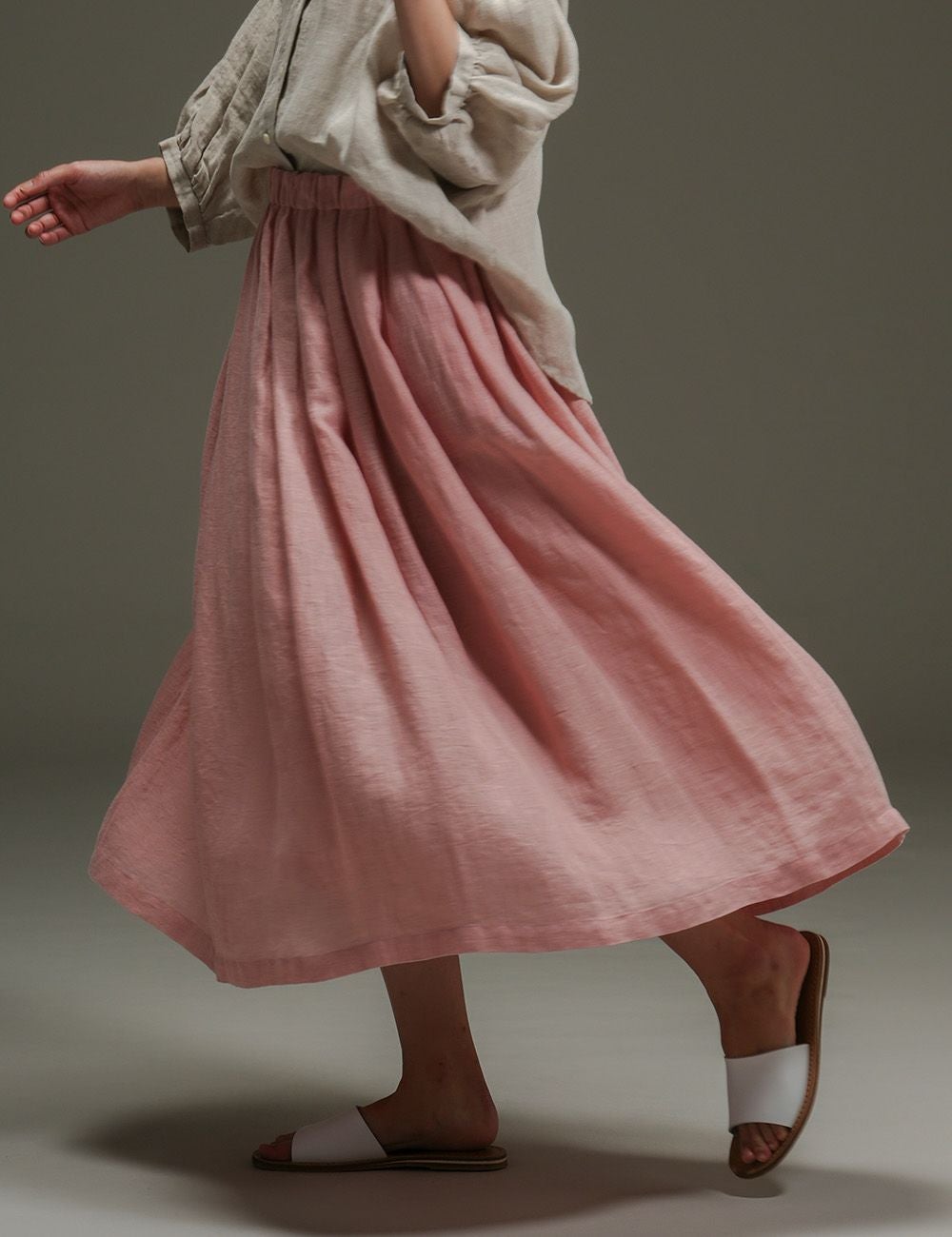 麻ガーゼスカート唐花草（からはなそう）