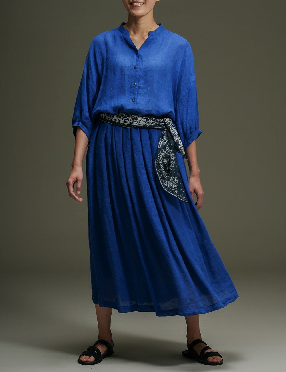 麻ガーゼスカート唐花草（からはなそう）