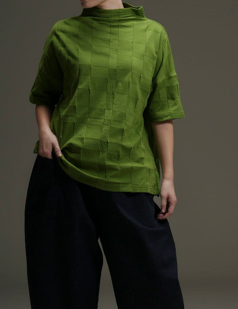 風通でこぼこジャガードプルオーバー三又（みつまた）