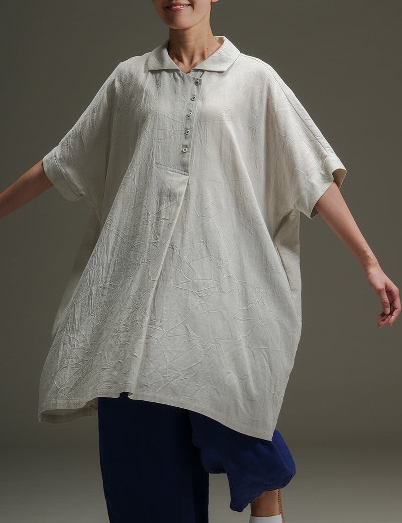 ワッシャーキャンバスチュニック枸橘（からたち）