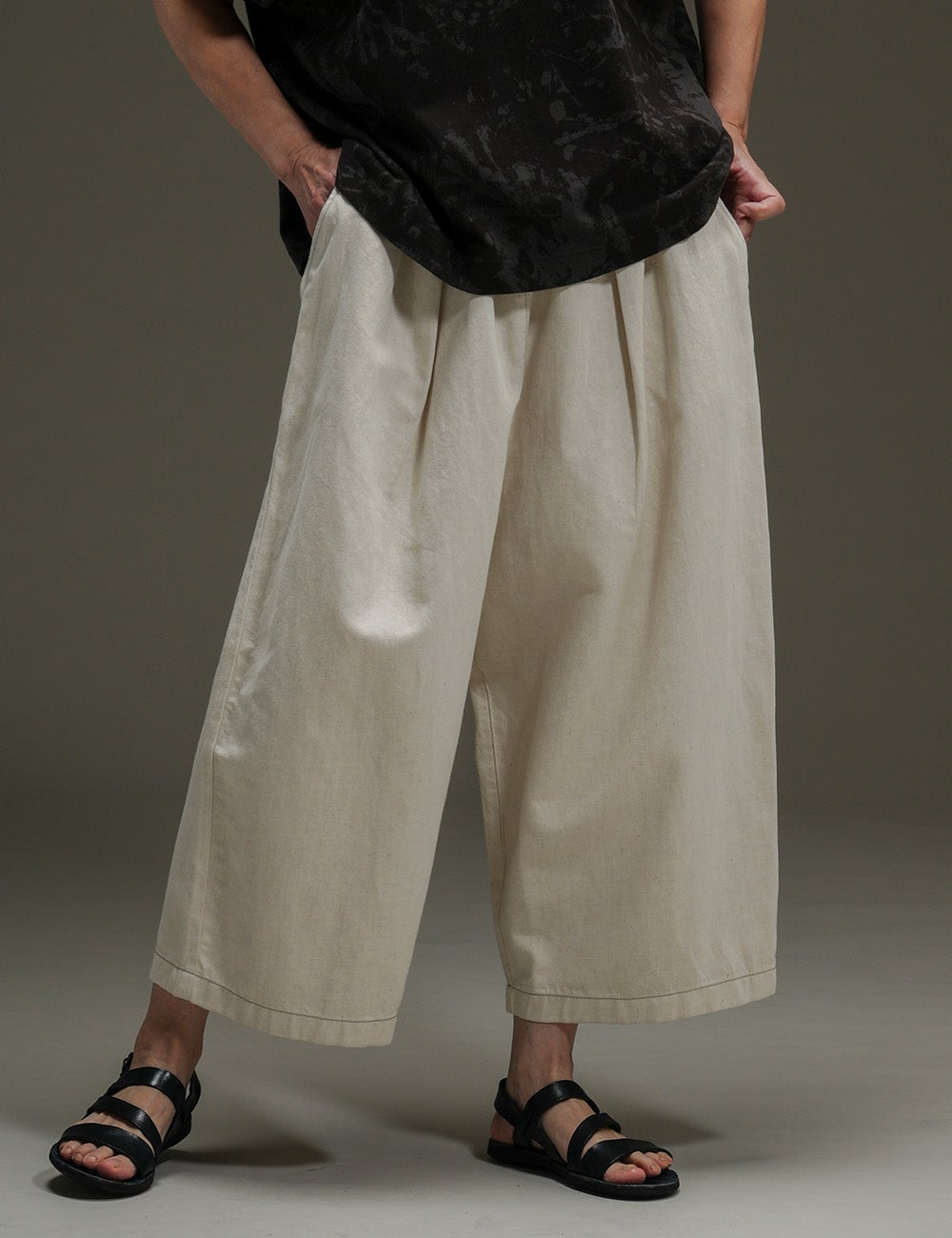 綿麻三綾デニムパンツ姫林檎（ひめりんご）