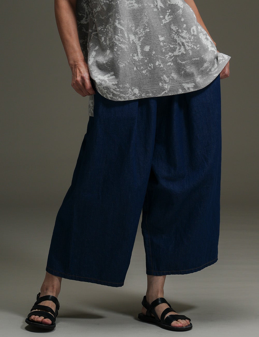 綿麻三綾デニムパンツ姫林檎（ひめりんご）