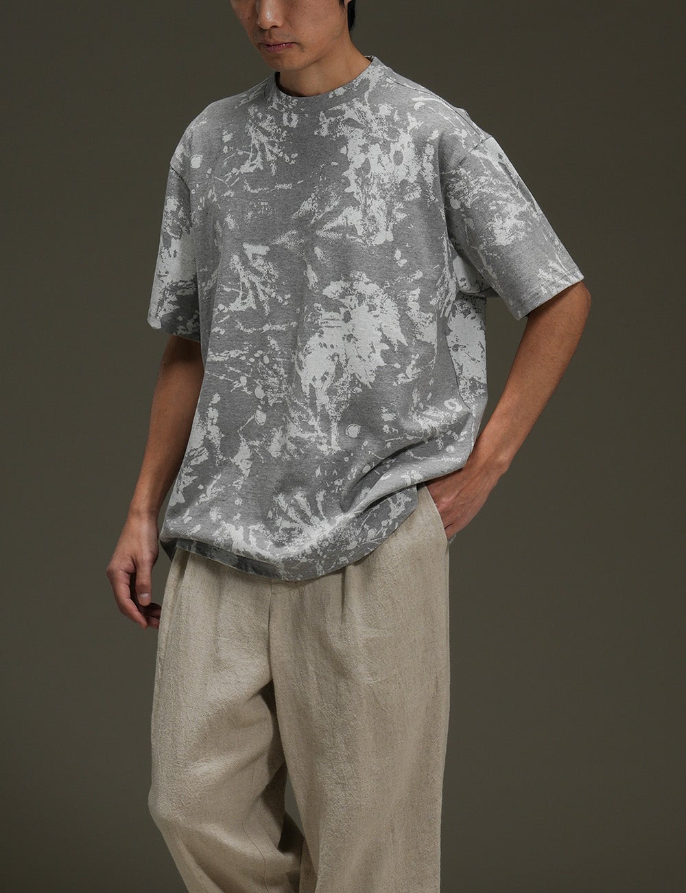 循環糸天竺里山プリントプルオーバー獅子柚子（ししゆず）